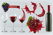 Red wine, dessert wine, vector icons, an Icon by Allevinatis Studio (Thumbnail 1 of 6)