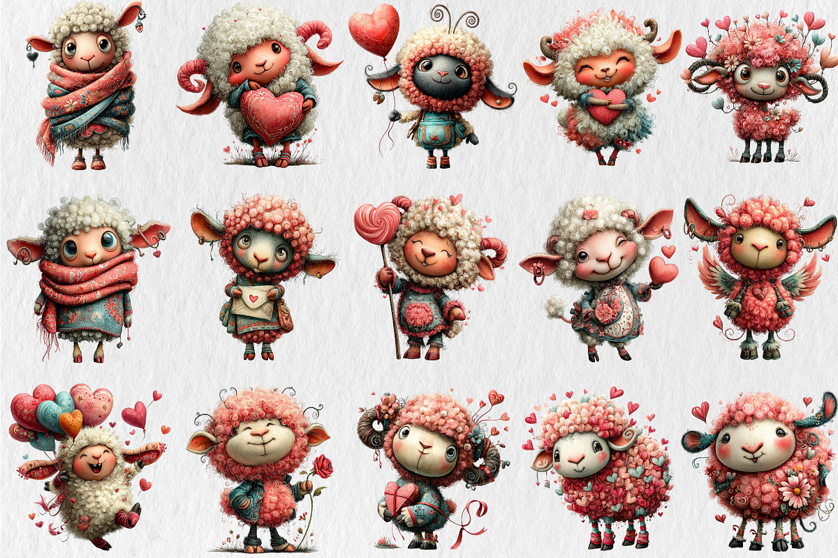 Quirky Valentine Day Lamp Clipart, a Seasonal Illustration by Rose Art (Photo 4 of 7)