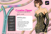 Creative Zipper Procreate Brush Kit, a Brush Add-On by Fashion Workshop Bkk (Thumbnail 2 of 13)