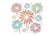 New year Fireworks Clipart, a Seasonal Illustration by Creative design (Thumbnail 2 of 7)