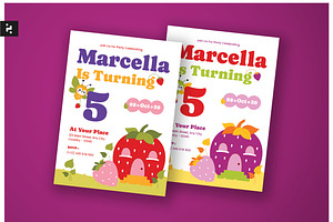 Kids Birthday Invitation Fruit Theme, a Card Template by Neermana
