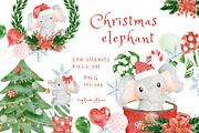 Christmas baby elephant, an Animal Illustration by heyiamalice (Thumbnail 1 of 12)