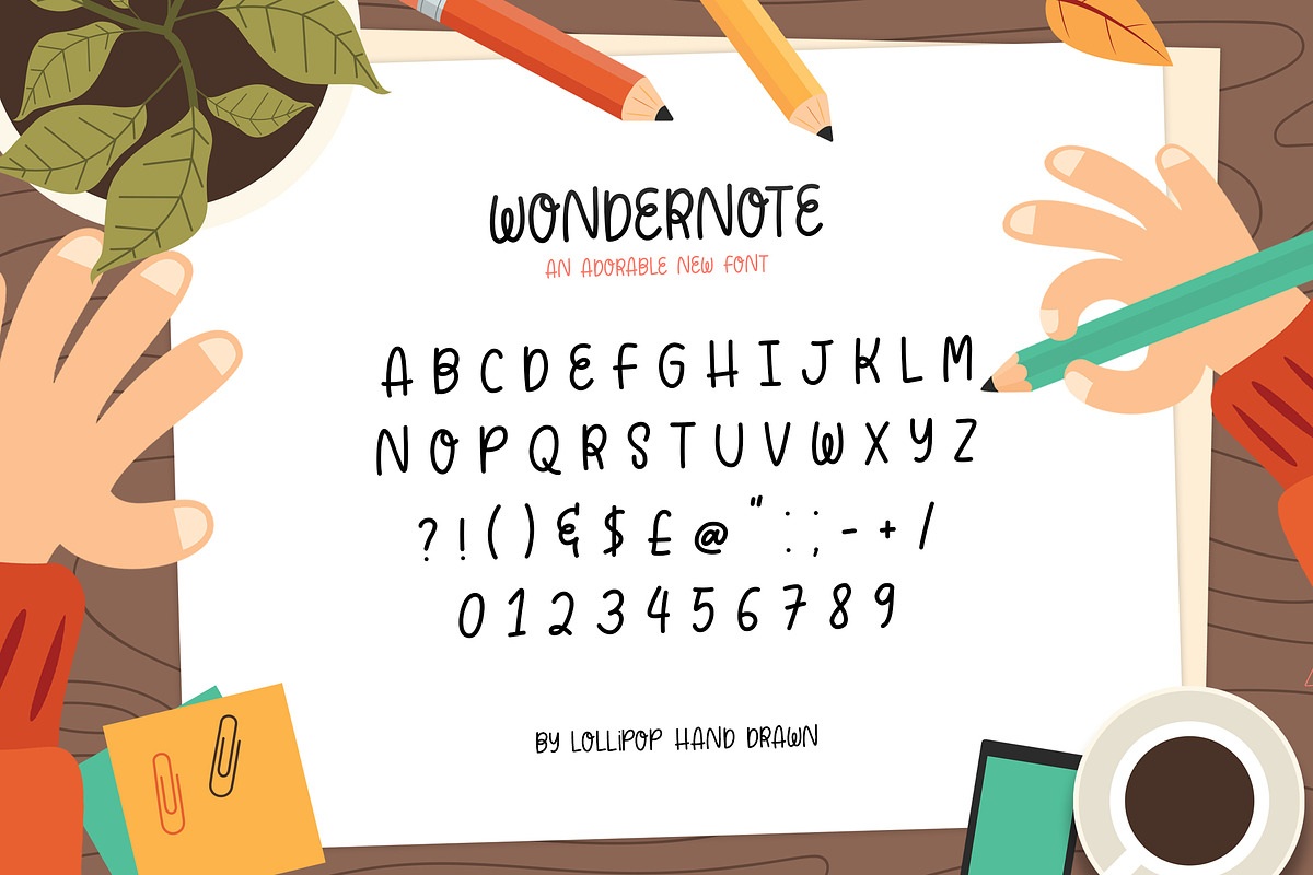 Wondernote Font, a Handwritten Font by Lollipop Hand Drawn (Photo 5 of 5)
