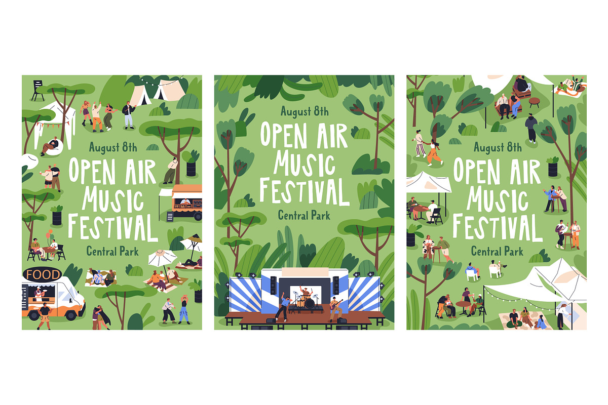 Open-air music fest posters, banner, a Background Graphic by Good Studio (Photo 2 of 11)