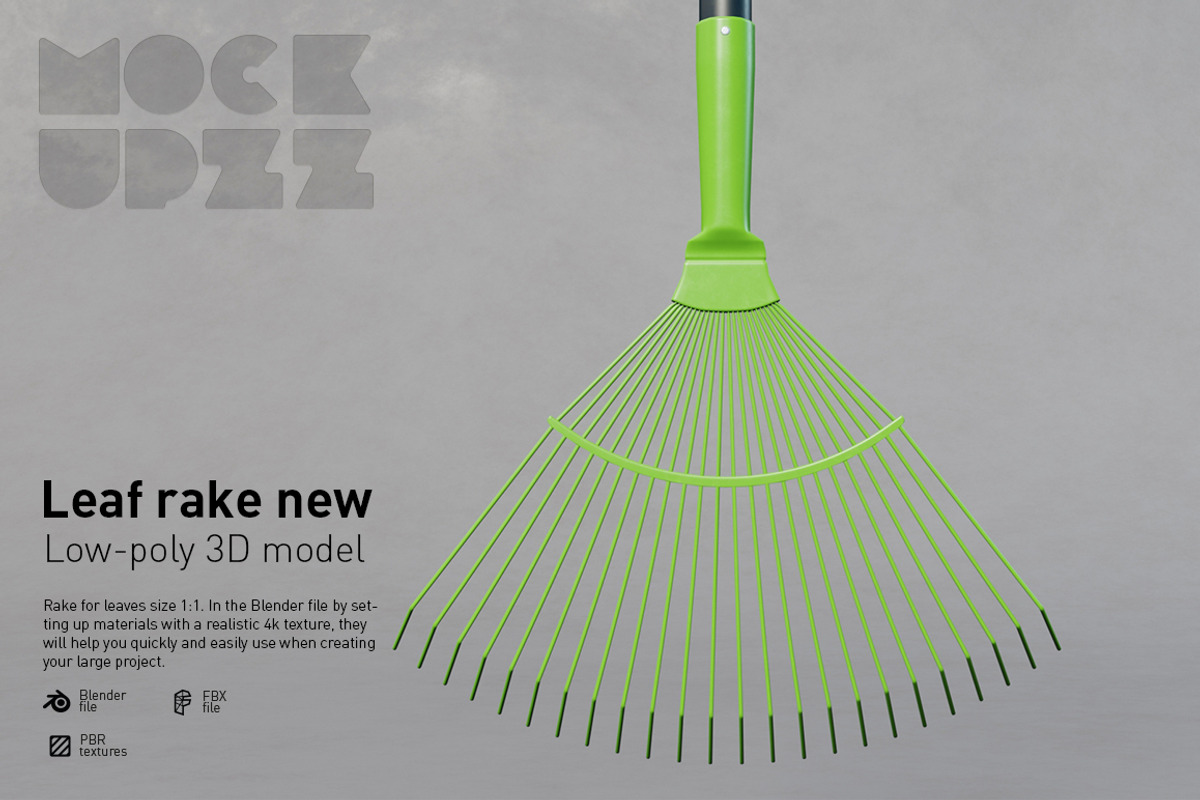 Leaf rake new, an Object 3D Model by mockupzz (Photo 1 of 7)