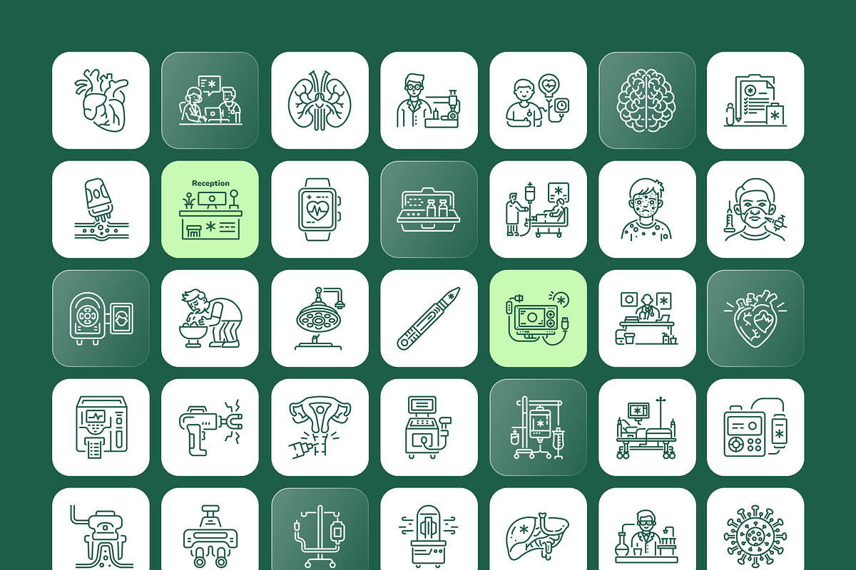 Medical Treatment Icons Set, an Outline Icon by Prosymbols (Photo 7 of 8)