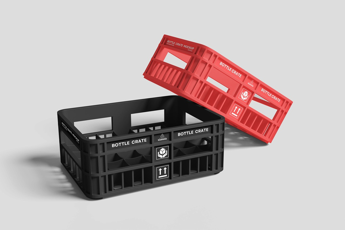 Bottle Crate Mockup, a Packaging Mockup by AndikaGraphic (Photo 3 of 6)
