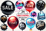 Black Friday Balloons PNG Collection, an Illustration by RobertsArt (Thumbnail 1 of 7)
