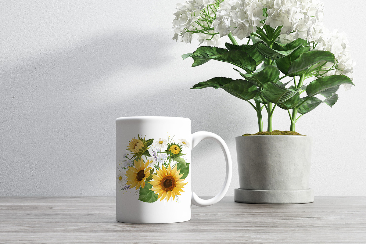 Watercolor Sunflower PNG Clipart, an Object Graphic by ArtGiftsStudio (Photo 3 of 6)