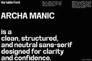 Archa Manic - Variable Sans Font, a Sans Serif Font by Inviline.co (Thumbnail 2 of 15)
