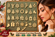 Christmas Earrings Laser Cut Bundle, an Object Graphic by DreamCafeArt (Thumbnail 1 of 6)