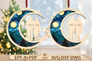 Old Couple Ornament Svg