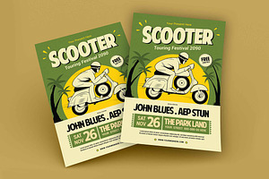 Scooter Touring Festival Flyer, a Flyer Template by megarez