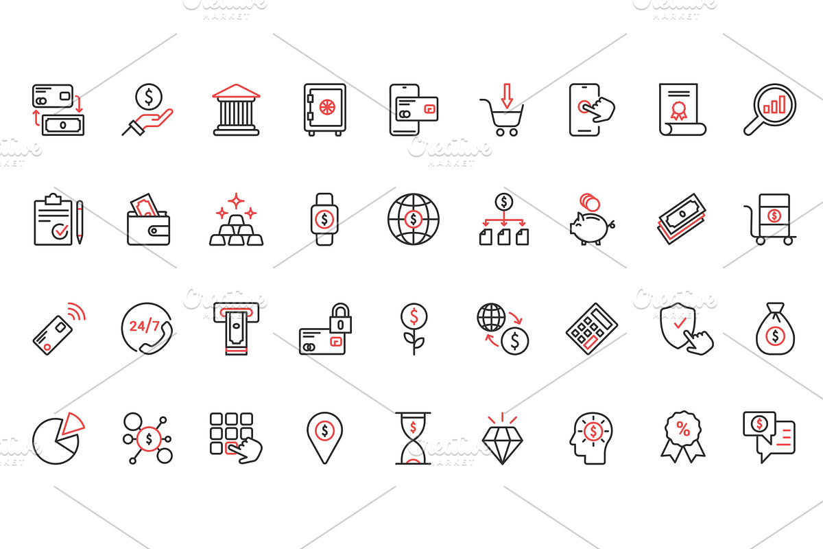 Finance & accounting icons, a Finance Illustration by Lemberg Vector