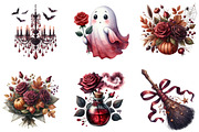 Burgundy & Halloween Sublimation Cli, an Illustration by DreamArtGraphic (Thumbnail 2 of 5)