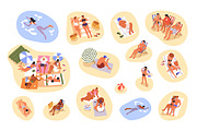 People relaxing on summer beach set, a Person Illustration by Good Studio (Thumbnail 3 of 4)