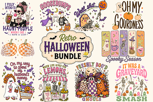 Funny Retro Halloween Png Bundle, an Object Graphic by Daisy Design