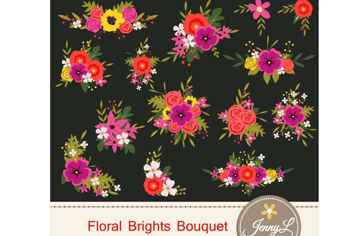 Floral Flower Bouquets, a Graphic by JennyL Designs (Photo 1 of 5)