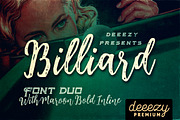Billiard Font Duo, a Script Font by Deeezy (Thumbnail 1 of 7)