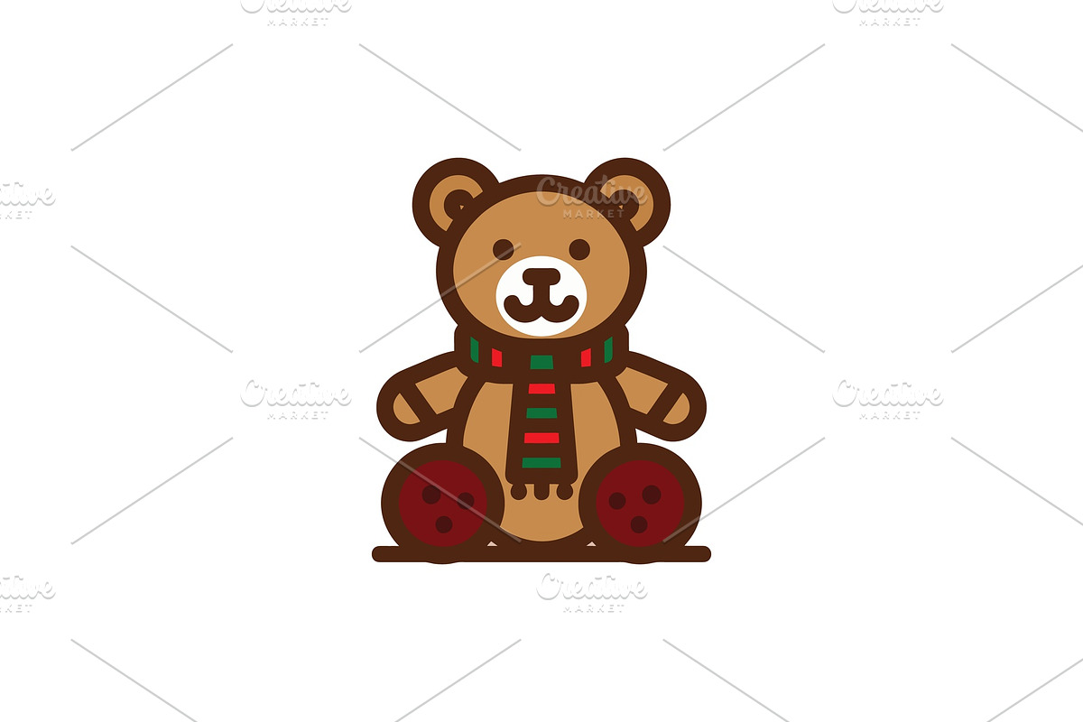 Adorable Holiday Bear Clipart Icon, a Branding & Logo Template by Vectorium Studio (Photo 1 of 2)