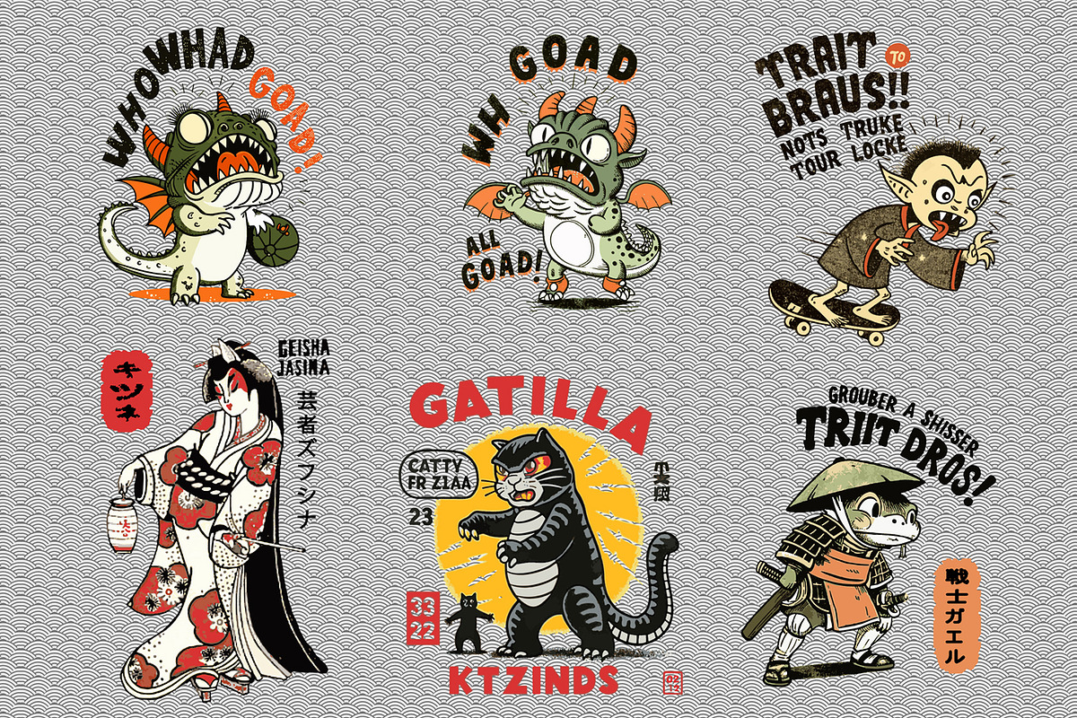 A set of cool stickers, a Decorative Illustration by Designs by Helen Trupak (Photo 1 of 5)