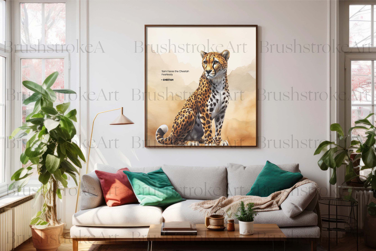 Cheetah Clipart, Wild Cat, Cheetah, an Animal Illustration by BrushstrokeArtGB (Photo 8 of 9)
