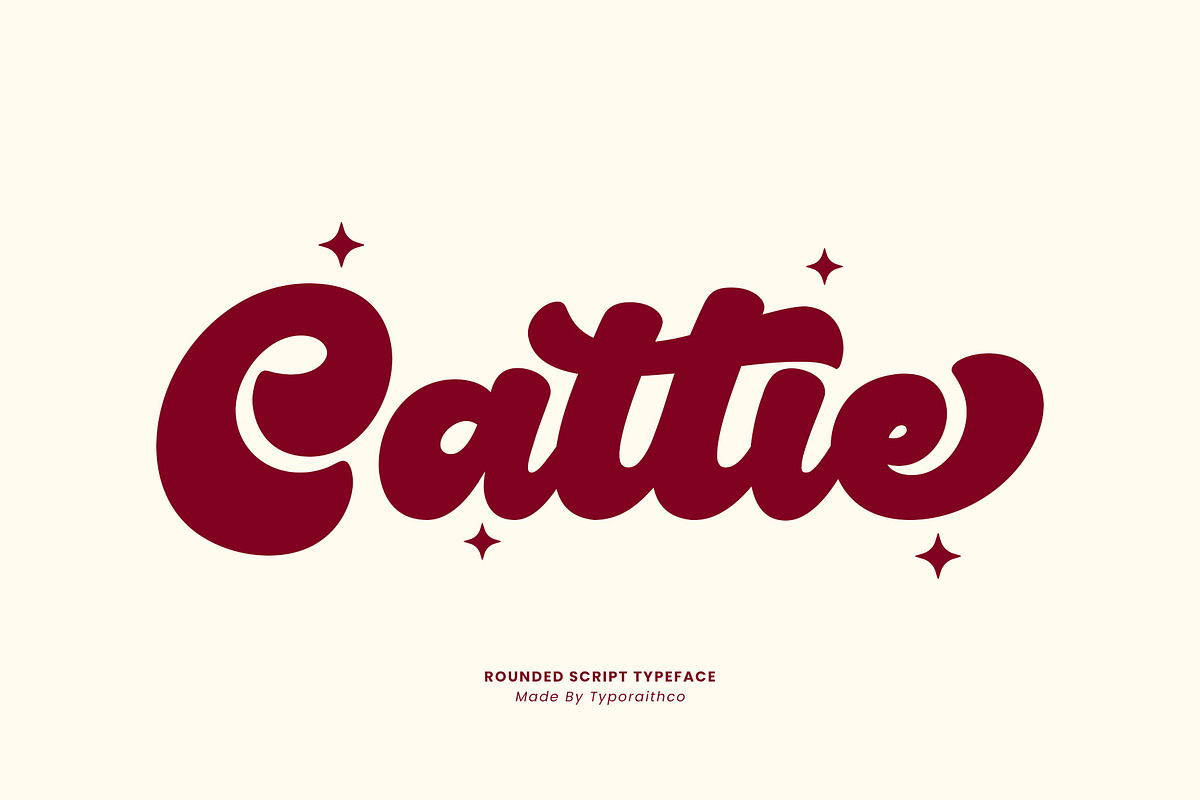 Cattie | Rounded Script Typeface, a Script Font by Typoraith Co (Photo 1 of 10)