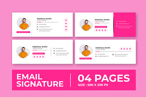 Email Signature Pink Color Theme