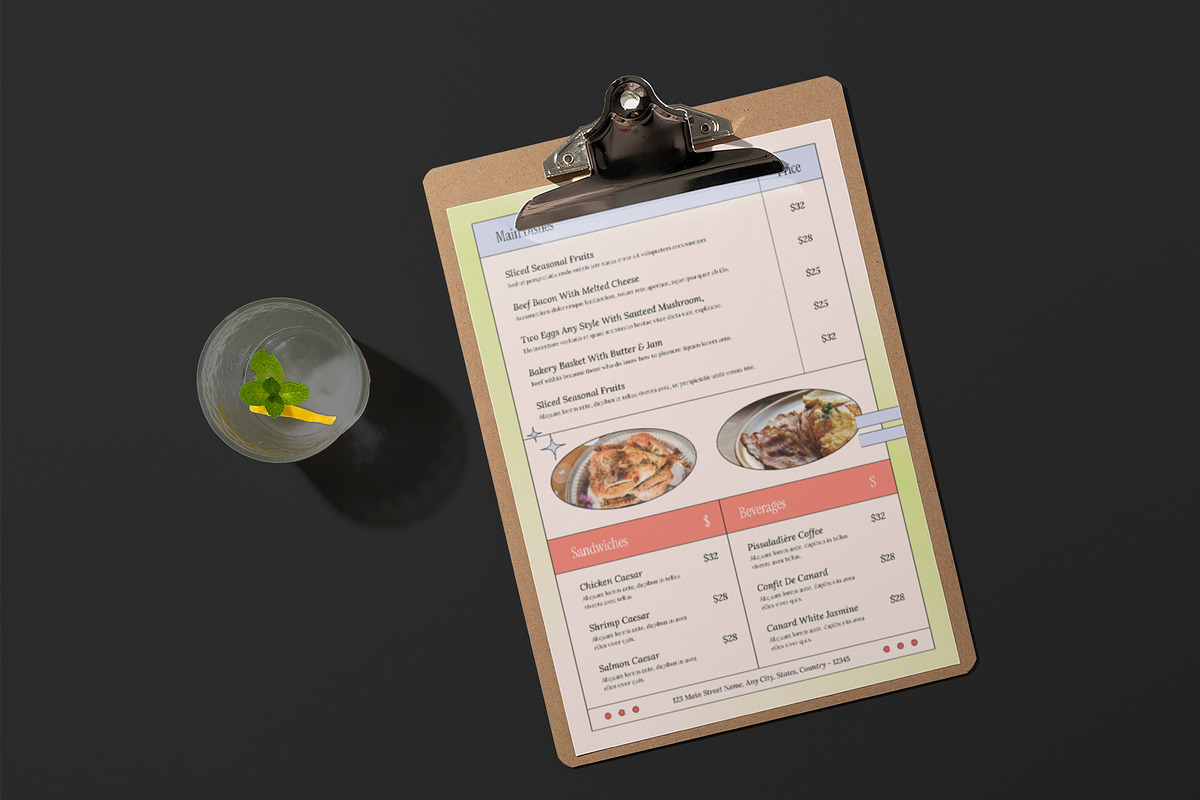 Classic Y2K Cafe Menu, a Stationery Template by Neermana (Photo 2 of 4)