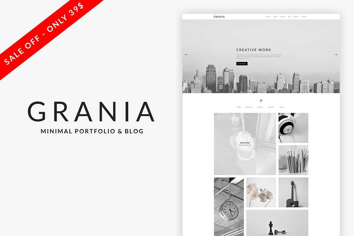 Grania - Minimal Portfolio WordPress, a WordPress Template by kaiwp
