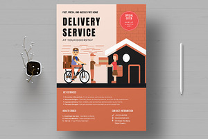 Online Home Delivery Service, a Flyer Template by MightyDesign