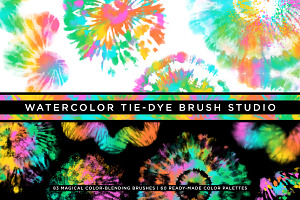 Watercolor Tie-Dye Pattern Brushes