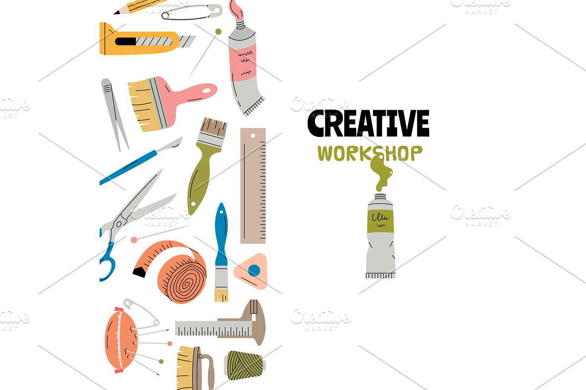 Creative workshop. Background, an Illustration by Onyx