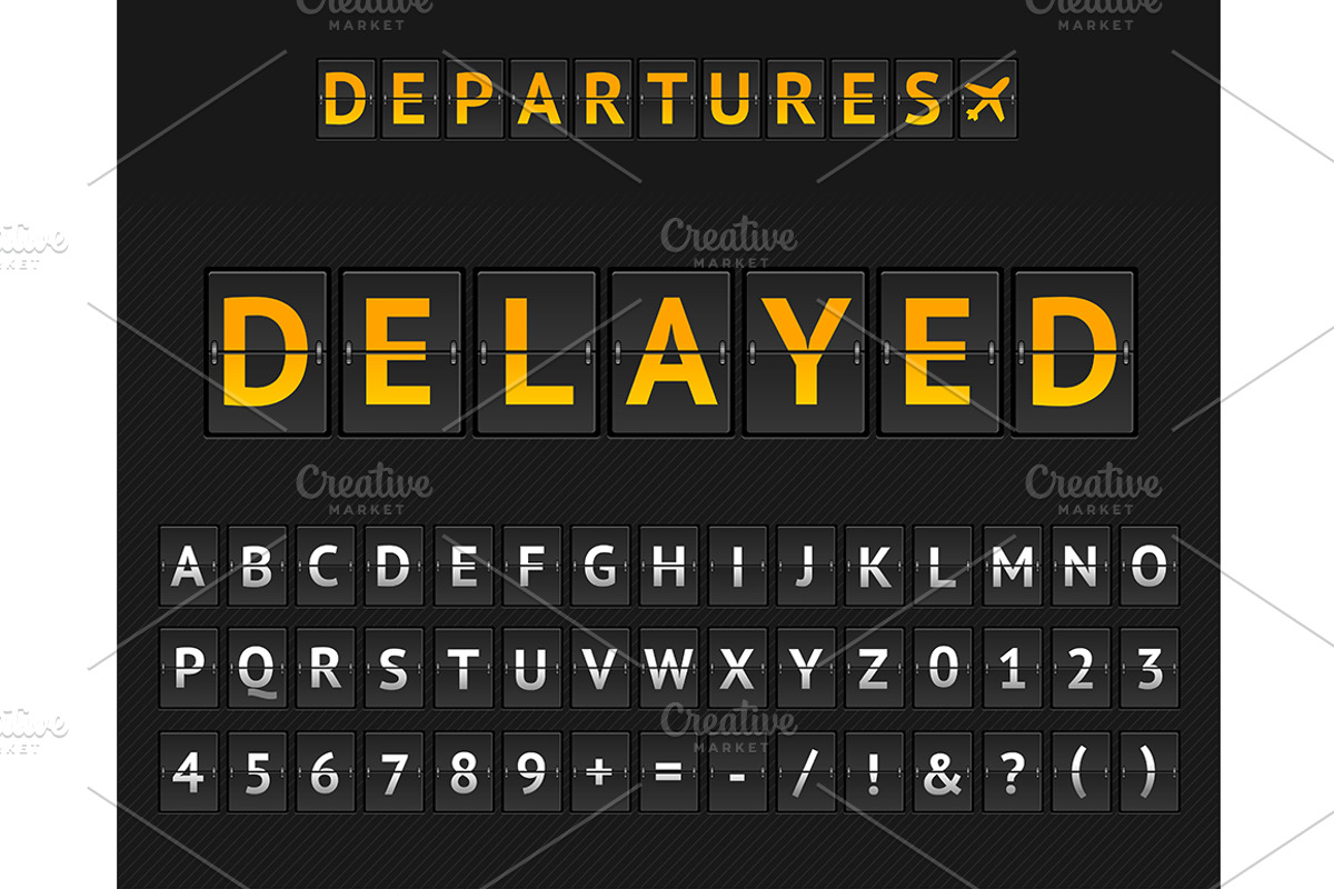 Mechanical Airport Flip Board, an Object Graphic by Vector and Templates (Photo 6 of 6)