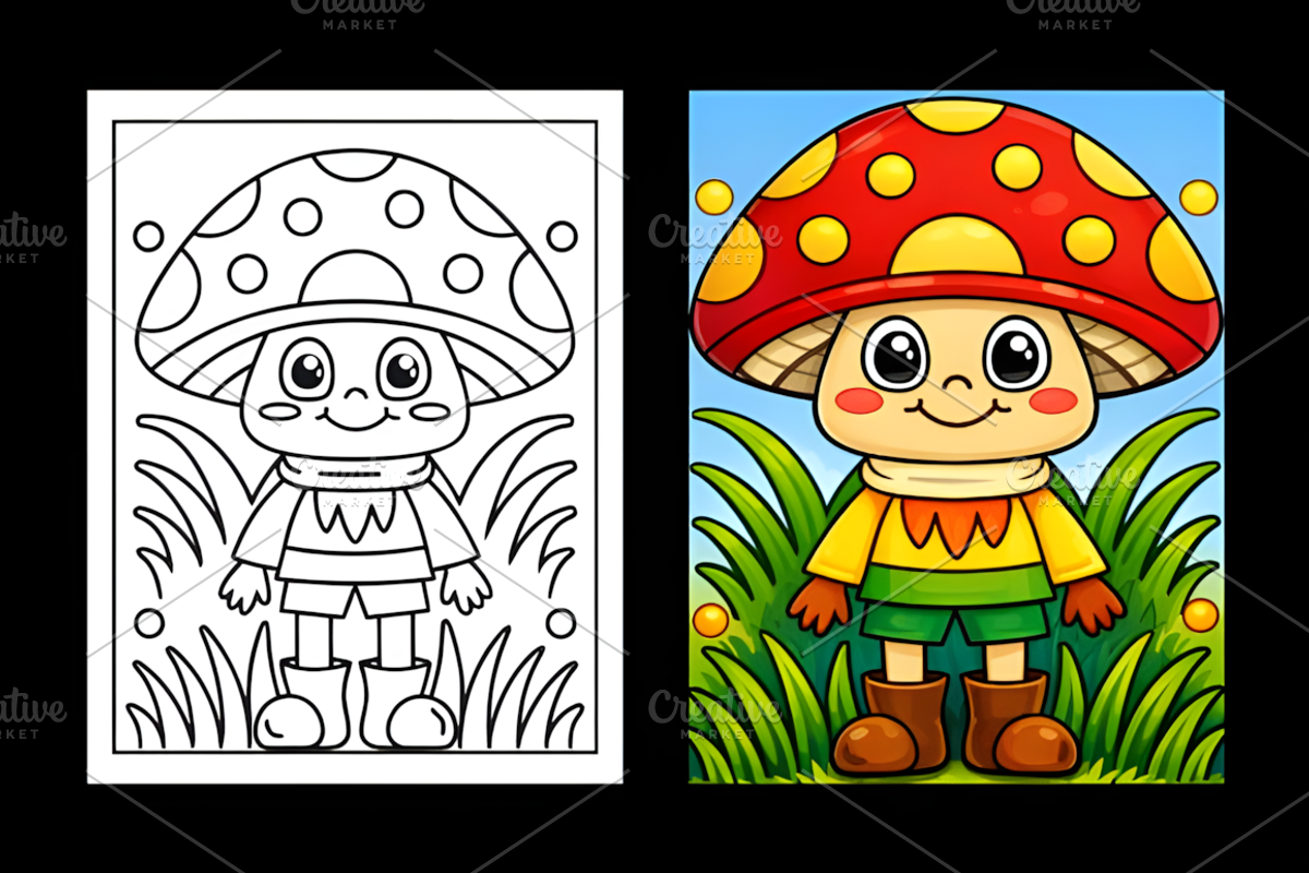 Whimsical Goblin World Coloring Page, a Decorative Illustration by Design Station (Photo 8 of 8)