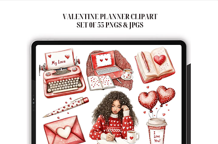 Valentine Planner Clipart