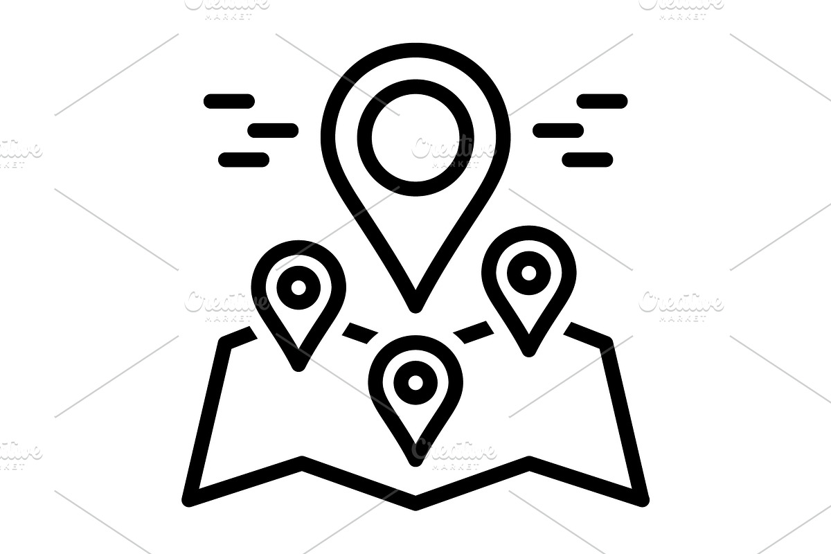 Locations place black icon, an Outline Icon by Creative priyanka