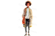 Teen Characters Watercolor PNG Set, a Person Illustration by Bubert Art (Thumbnail 7 of 7)