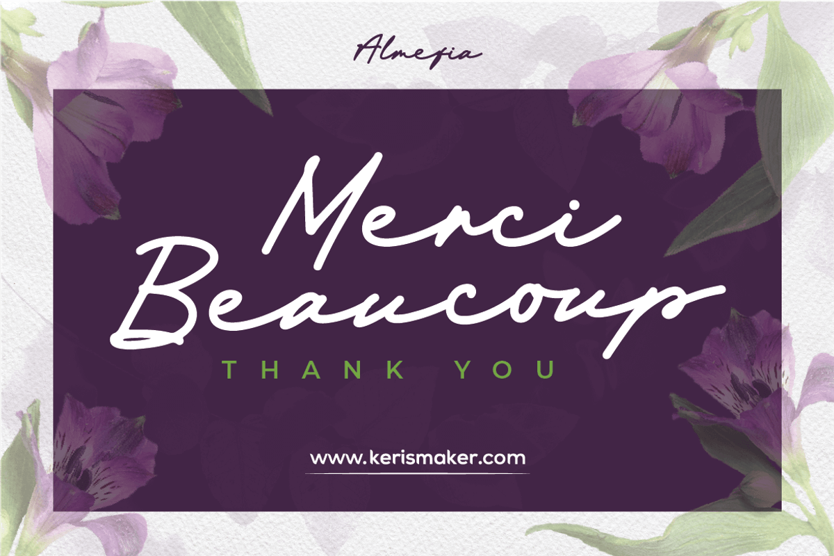 Almefia, a Script Font by kerismaker (Photo 12 of 12)