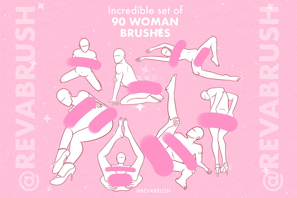 Procreate Female Poses Mature brush, a Brush Add-On by Revabrush (Photo 3 of 4)