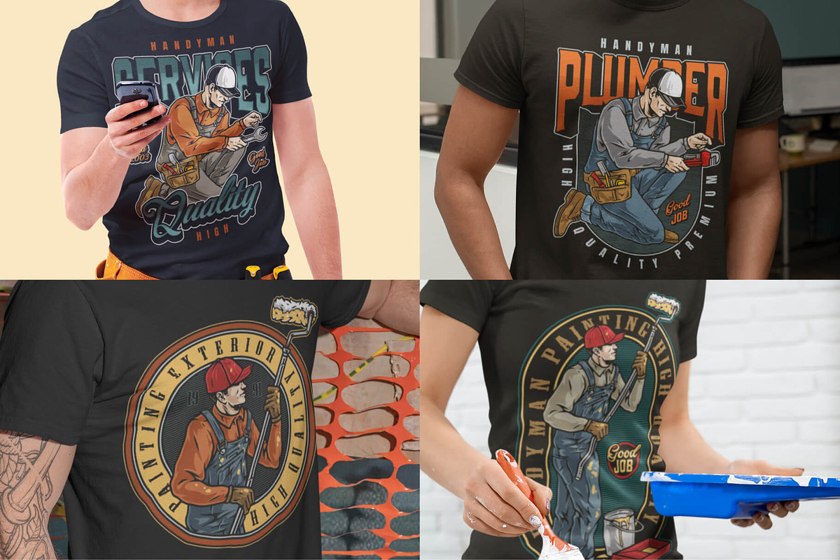 Handymen t-shirt designs, a Branding & Logo Template by DGIM studio (Photo 12 of 12)
