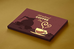 Retro International Coffee Day Illus