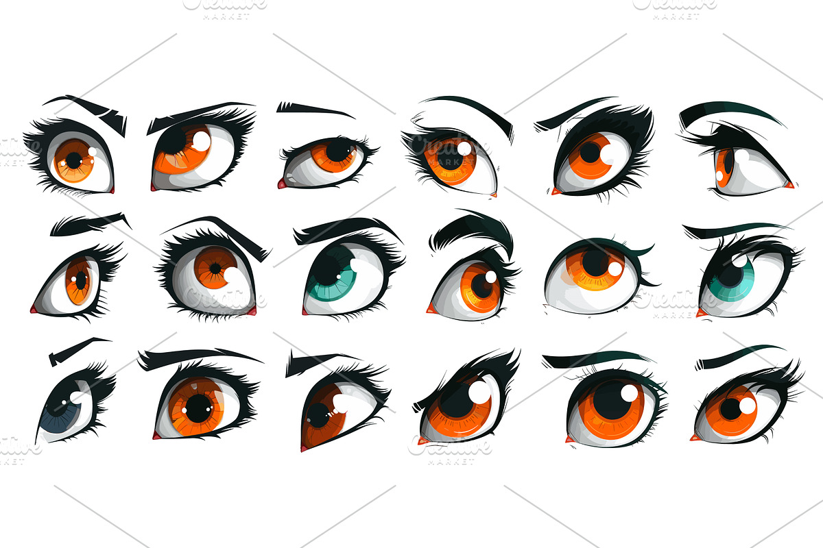 Cartoon Eyes of Different Shapes and, an Object Illustration by LadadikArt