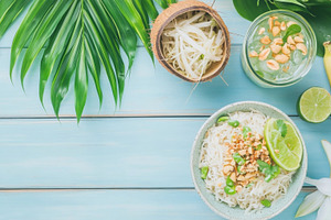 Delicious Thai Green Curry and Rice with Fresh Ingredients, a Photo by Dvoevnore photos