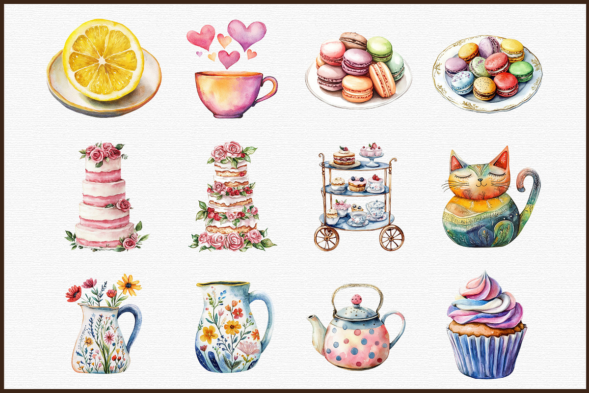 Whimsical Hand-drawn Tea Party Clipa, an Illustration by Sublimation Artist (Photo 3 of 6)
