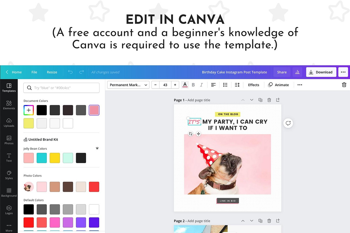 Instagram Template Cute Canva, a Social Media Template by ltsdesigns (Photo 4 of 4)