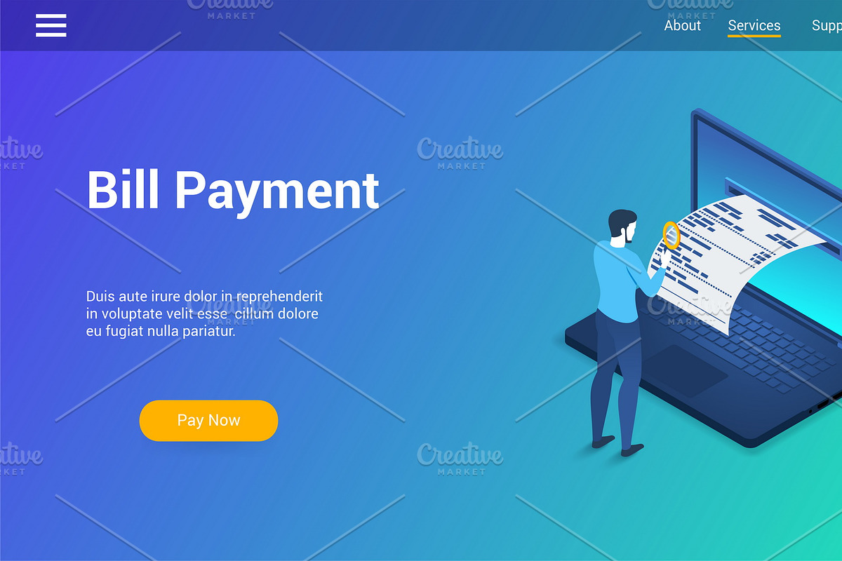 Isometric landing page template, a Templates & Theme by Genestro Shop (Photo 2 of 5)