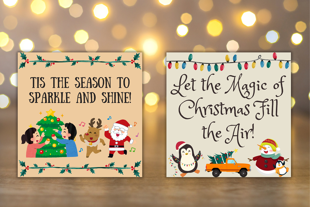 Cute & Charming Christmas Cards Set, a Card Template by WynterLife Studio (Photo 3 of 4)
