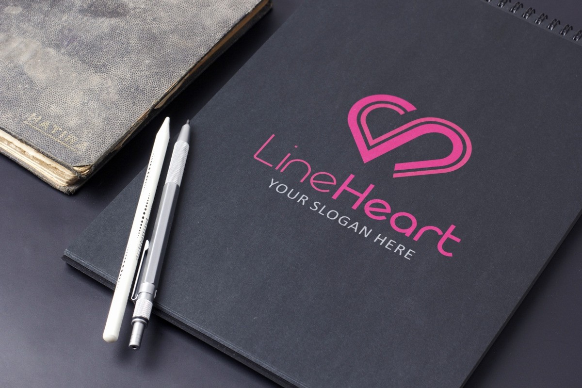 Line Heart Logo Template, a Branding & Logo Template by Kreative Graphics Shop (Photo 6 of 9)