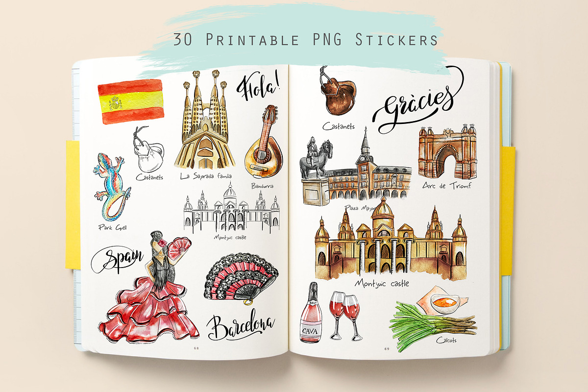 Travel Spain clipart, a Food Illustration by Kate Snitser (Photo 1 of 5)